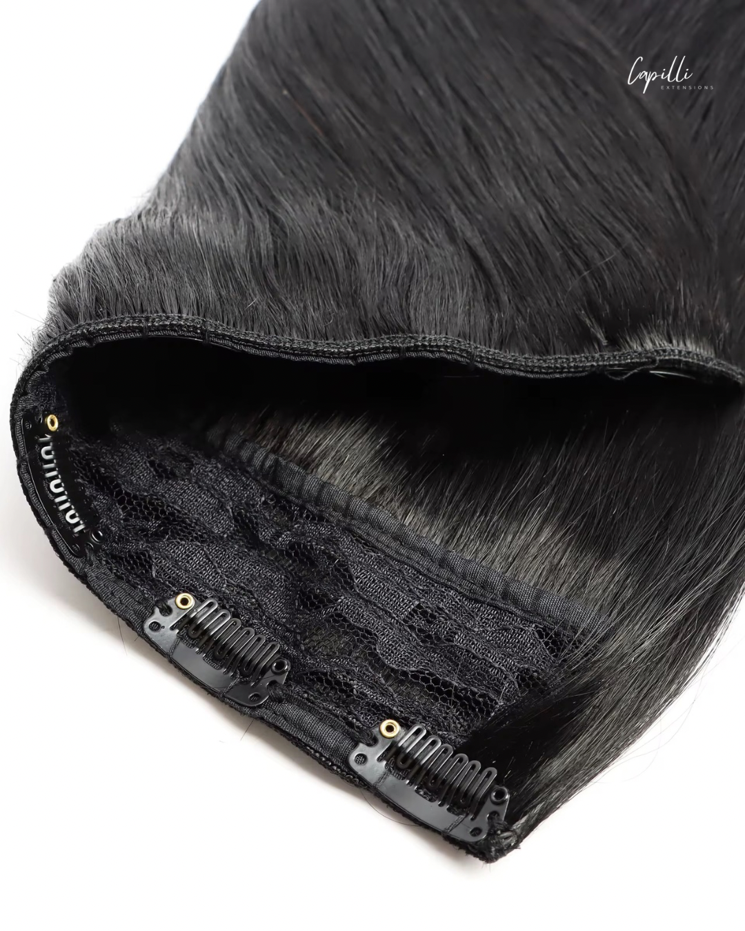 Close-up van halo extensions voor stevige bevestiging