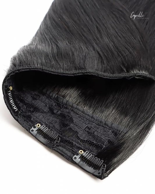 Close-up van halo extensions voor stevige bevestiging