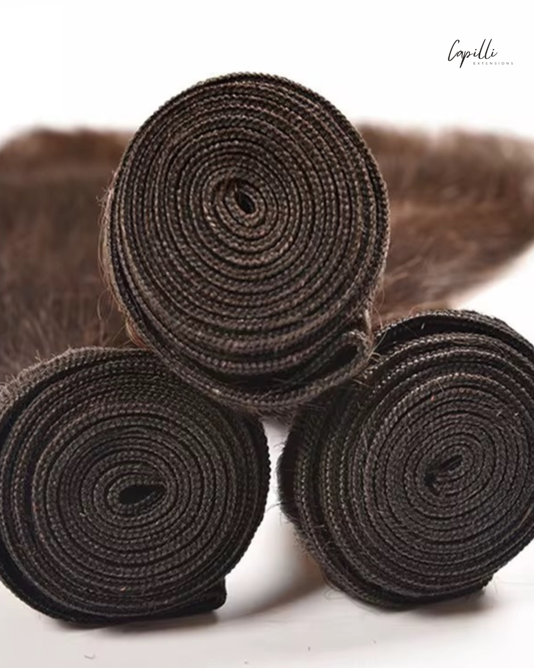 Weave extensions productfoto 100g human Remy haar in bruin