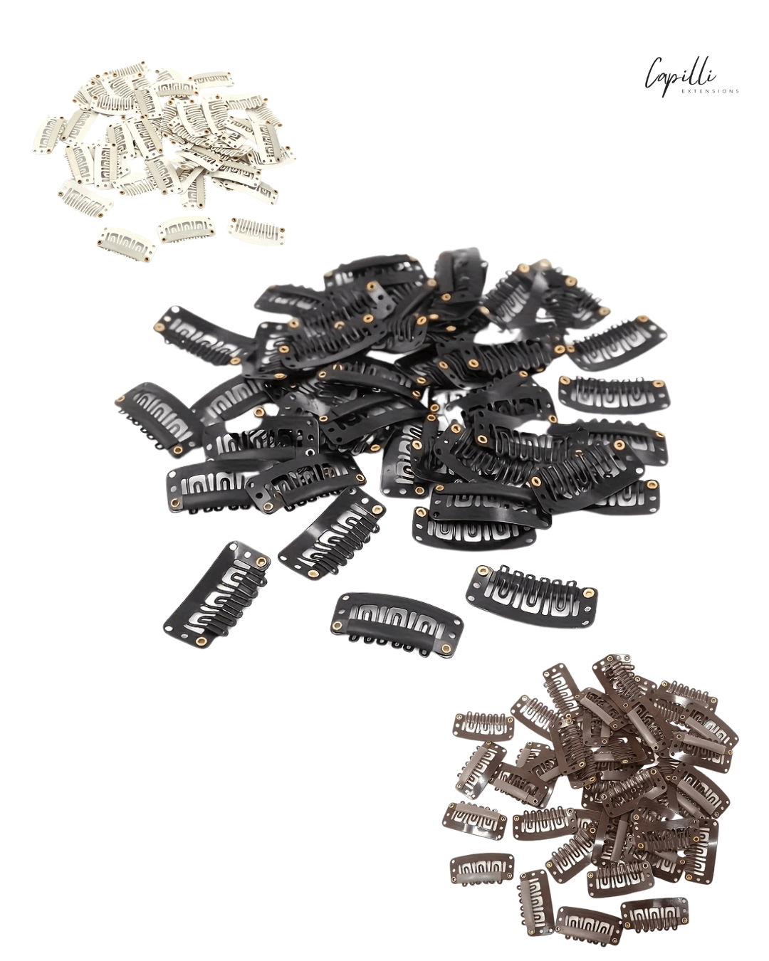 Verschillende kleuren clipjes voor clip-in en halo extensions