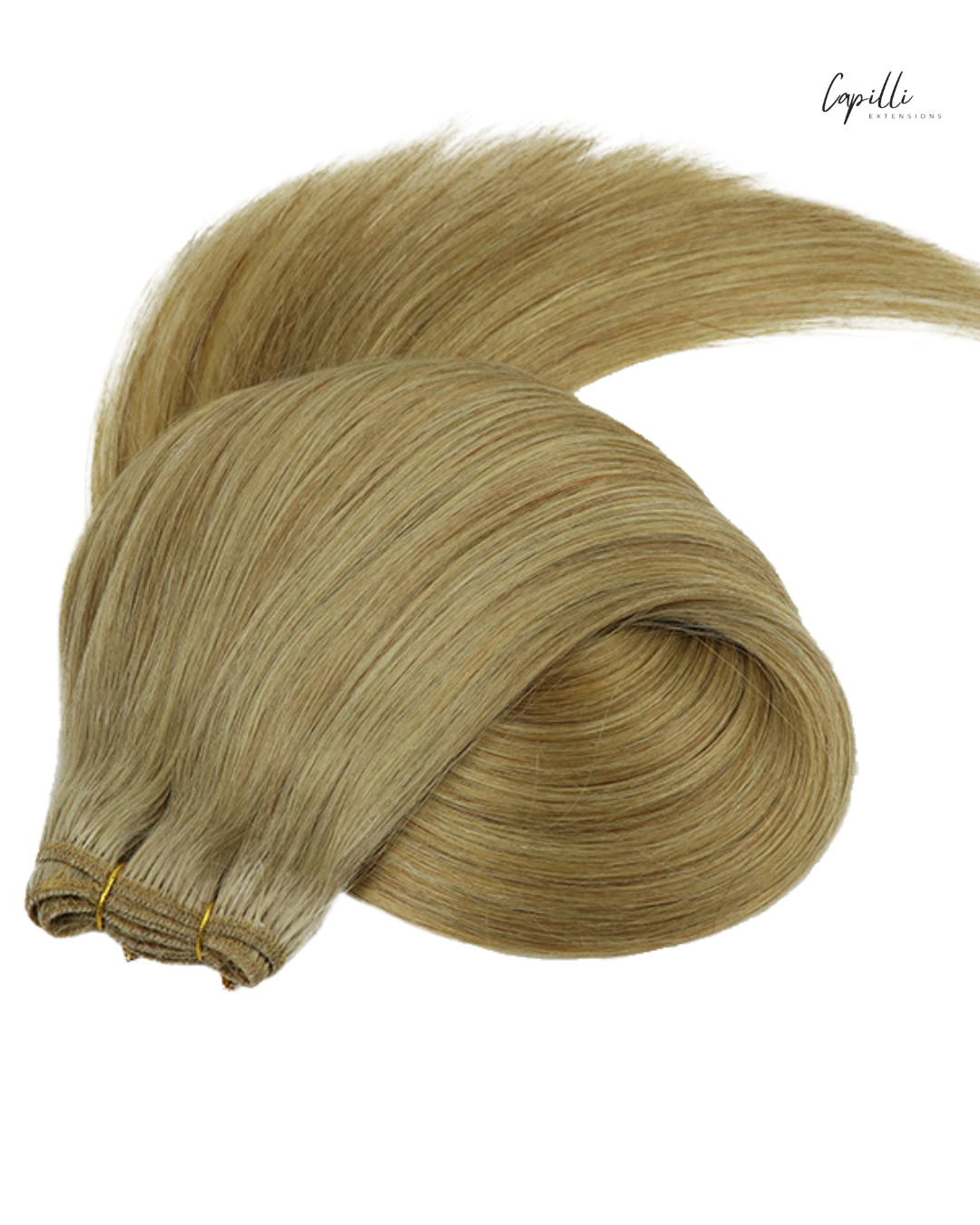 Weave extensions bundel los afgebeeld in caramel blond haar