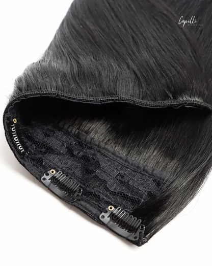 Close-up van halo extensions voor stevige bevestiging