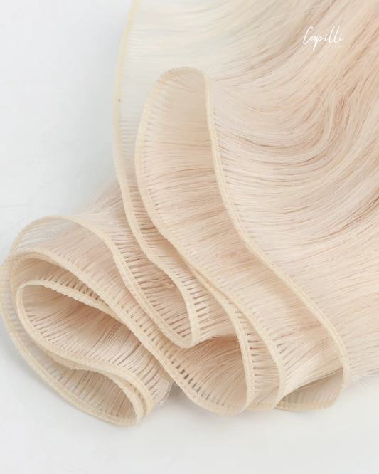Zwarte Capilli Extensions invisibele weave haarverlenging met 250g, dun en natuurlijk uitziend haar voor een lange, volle look