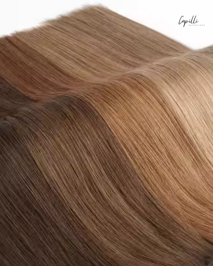 Invisible tape extensions bundel los afgebeeld in bruin haar