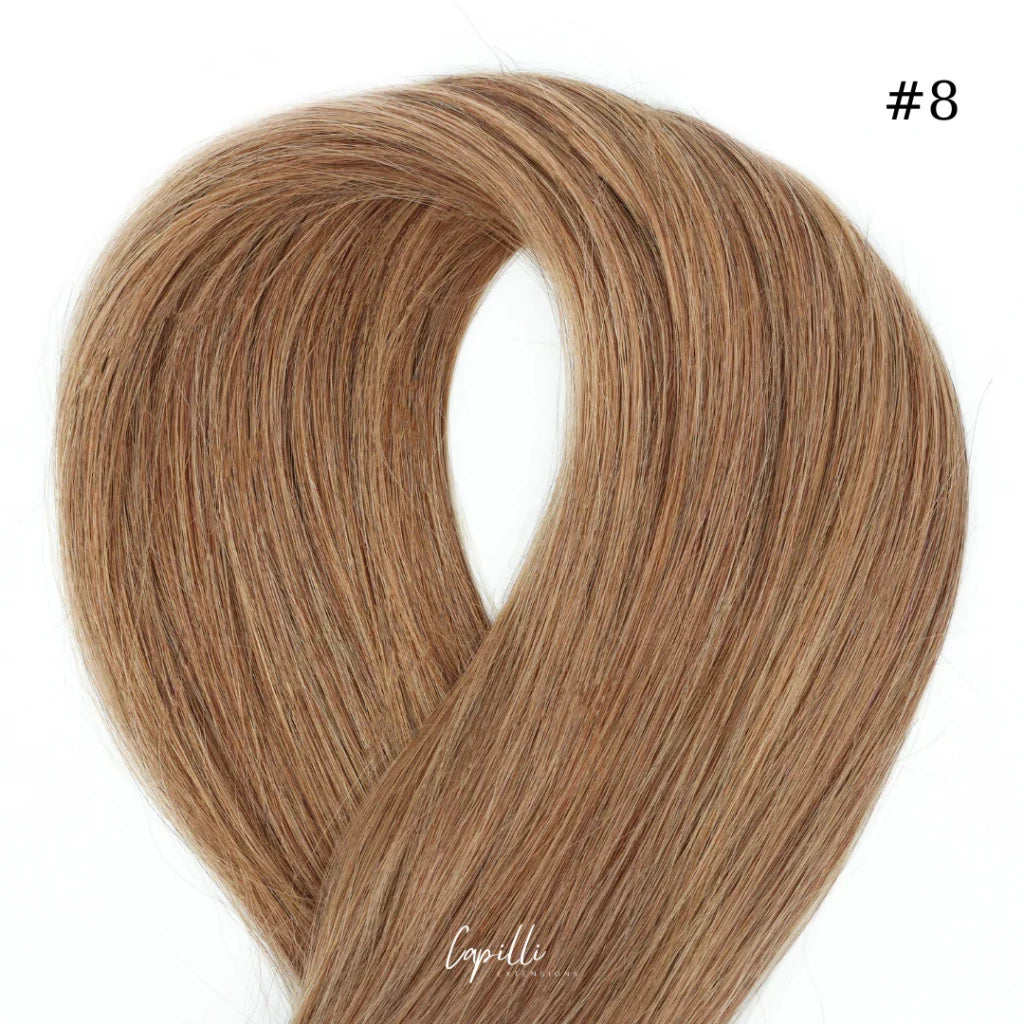 Ponytail extensions van 100% remy haar, 100g tot 250g, kleur #8, lengte 30cm tot 76cm, single en double drawn opties beschikbaar