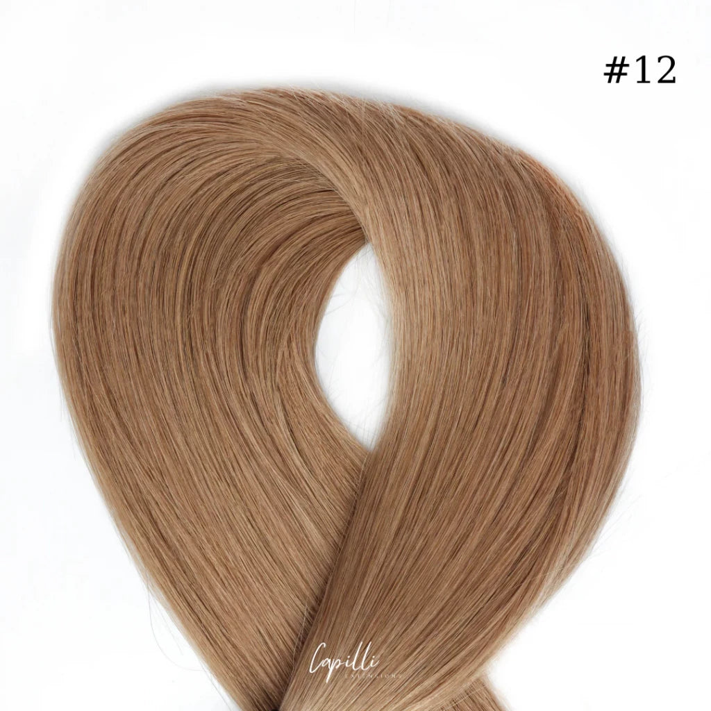 Premium Ponytail extensions in natural blonde, 100% human remy hair, with options from 100g to 250g and lengths from 30cm to 76cm.