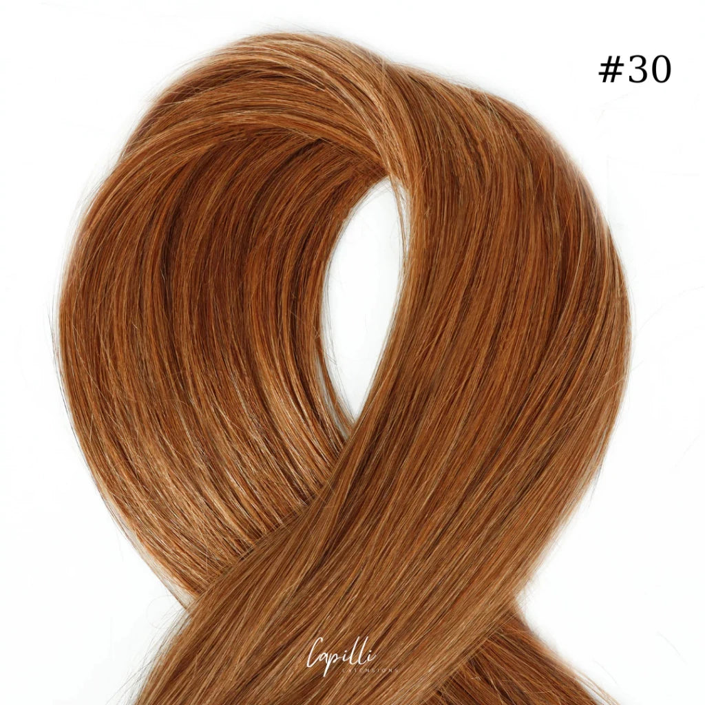 Ponytail extensions, 100% remy human hair in color #30, available from 100g to 250g